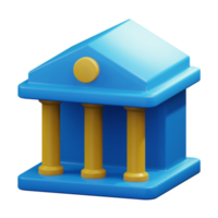bank building financial business 3d render icon illustration design png