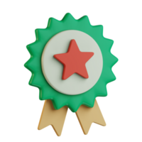 star medal with ribbon for trusted verified seller ecommerce 3d icon illustration design assets png