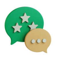 full star rating good review feedback discussion 3d icon illustration design png