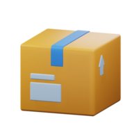 pakket karton doos met adres lijn etiket en kanaal plakband 3d weergegeven icoon illustratie ontwerp png