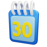 3D Rendering Date Icon Object png