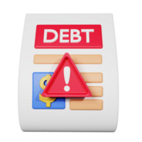 3D Rendering debt icon object png