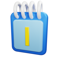 3D Rendering Date Icon Object png