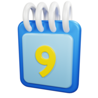 3D Rendering Date Icon Object png