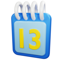 3D Rendering Date Icon Object png