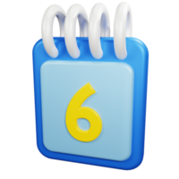 3D Rendering Date Icon Object png