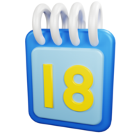 3D Rendering Date Icon Object png