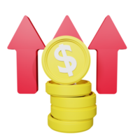 3d representación inflación icono objeto png