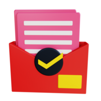 3D Rendering Email Verify icon object png