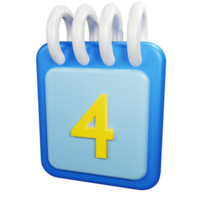 3D Rendering Date Icon Object png