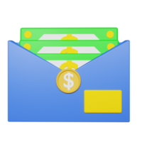 3D Rendering Money received icon object png