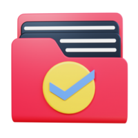 3D Rendering Check Folder icon object png