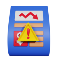 3D Rendering business crisis icon object png