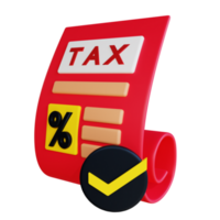 3D Rendering Verify Tax icon object png