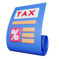 3D Rendering Tax icon object png