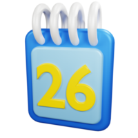 3D Rendering Date Icon Object png