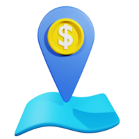 3D Rendering Bank Location Icon object png