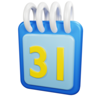 3D Rendering Date Icon Object png