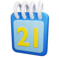 3D Rendering Date Icon Object png