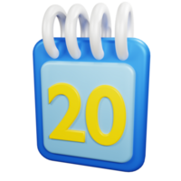 3D Rendering Date Icon Object png