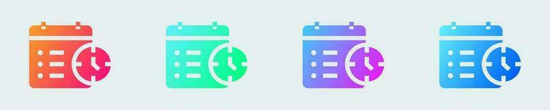 Timeline solid icon in gradient colors. Plan signs vector illustration.