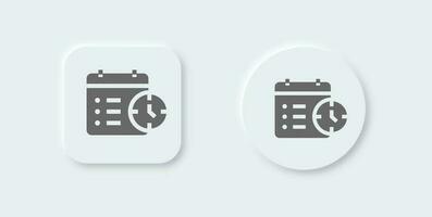 Timeline solid icon in neomorphic design style. Plan signs vector illustration.