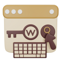 3D Icon Illustration keywoard png