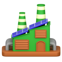 3d illustration of eco factory png