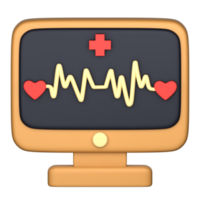 3d ilustração do computador saúde monitoramento png