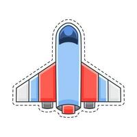 Cute sticker illustration of rocket and spaceship model 11 vector