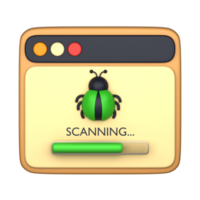 3d illustration of scanningn virus png