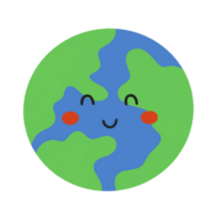 mignonne Terre dessin animé plat globe icône. png
