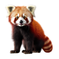 Illustration painting of cute red panda isolated transparent background, Digital art, , png