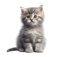 Illustration painting of cute cat isolated transparent background, Digital art, , png