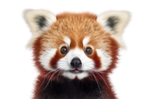 Illustration painting of cute red panda isolated transparent background, Digital art, , png