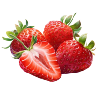Strawberry watercolor Hand draw painting isolated on transparent background. . . png