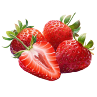 Strawberry watercolor Hand draw painting isolated on transparent background. . . png