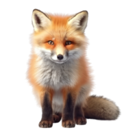 Illustration painting of cute fox isolated transparent background, Digital art, , png
