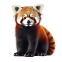 Illustration painting of cute red panda isolated transparent background, Digital art, , png