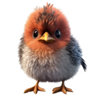 Illustration painting of cute bird isolated transparent background, Digital art, , png