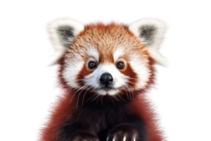 Illustration painting of cute red panda isolated transparent background, Digital art, , png