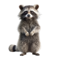 Illustration painting of cute raccoon isolated transparent background, Digital art, , png