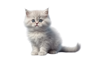 Illustration painting of cute cat isolated transparent background, Digital art, , png