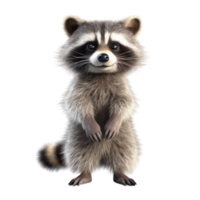 Illustration painting of cute raccoon isolated transparent background, Digital art, , png