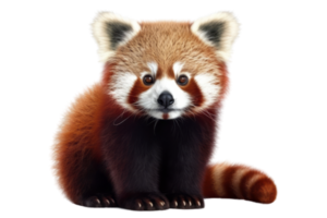 Illustration painting of cute red panda isolated transparent background, Digital art, , png