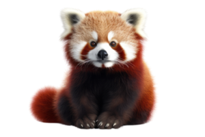 Illustration painting of cute red panda isolated transparent background, Digital art, , png