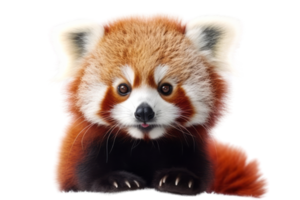 Illustration painting of cute red panda isolated transparent background, Digital art, , png