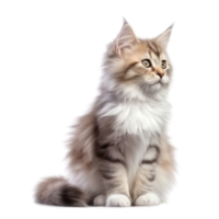 illustratie schilderij van schattig kat geïsoleerd transparant achtergrond, digitaal kunst, ai gegenereerd, generatief ai png