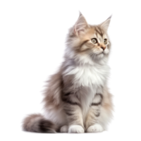 Illustration painting of cute cat isolated transparent background, Digital art, , png