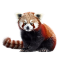 Illustration painting of cute red panda isolated transparent background, Digital art, , png